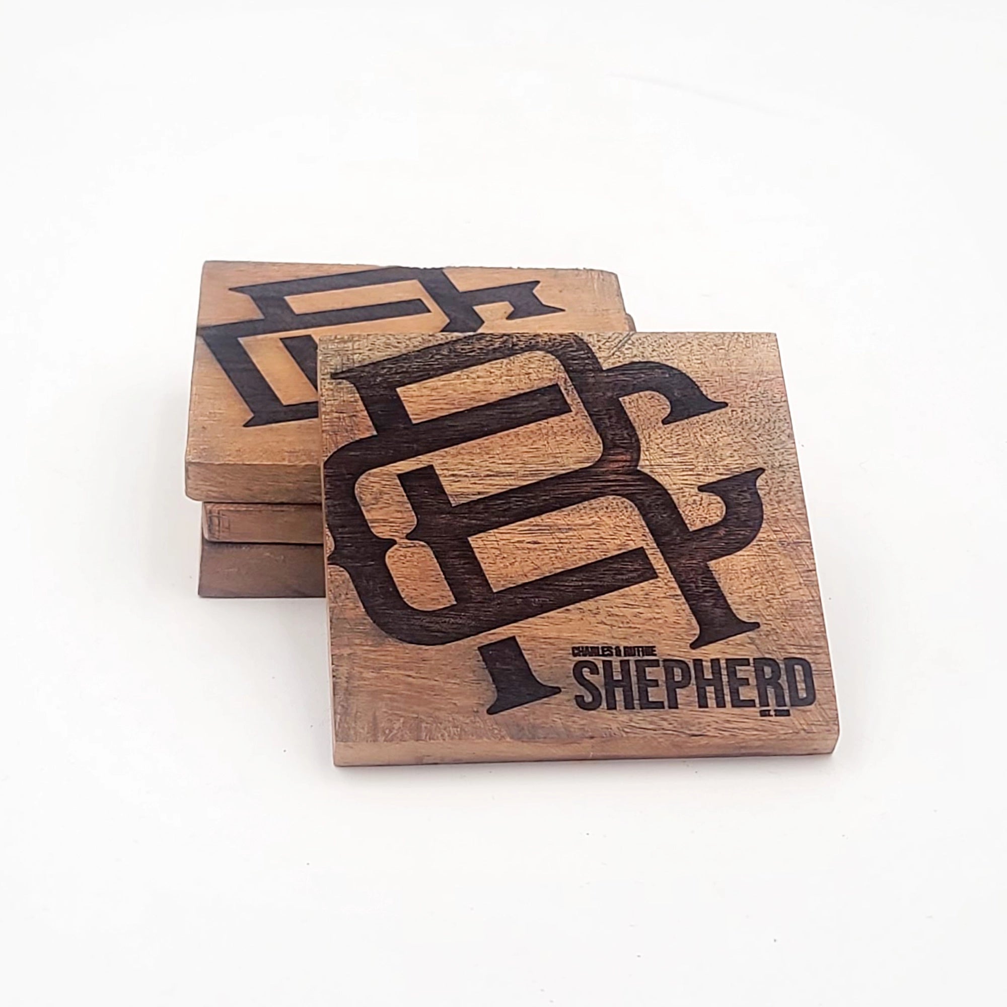 Monogram Acacia Wooden Coaster - HC002