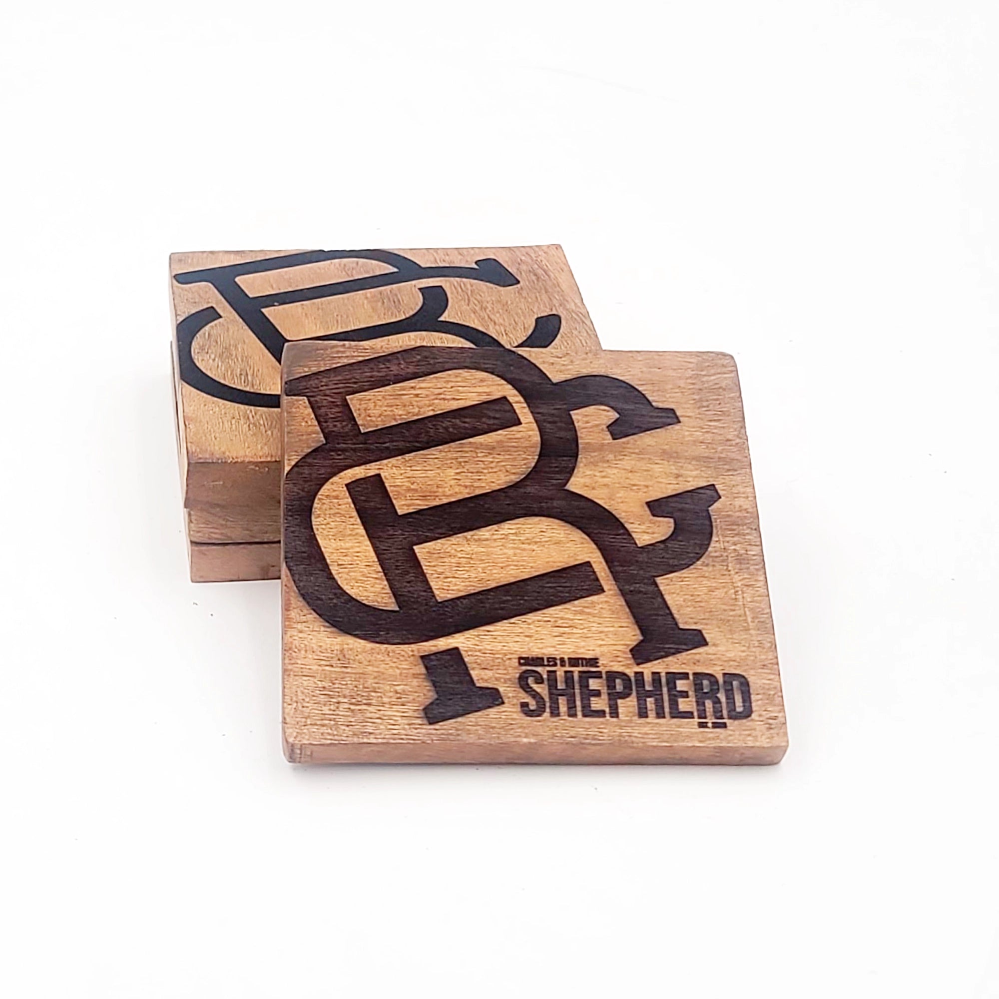Monogram Acacia Wooden Coaster - HC002