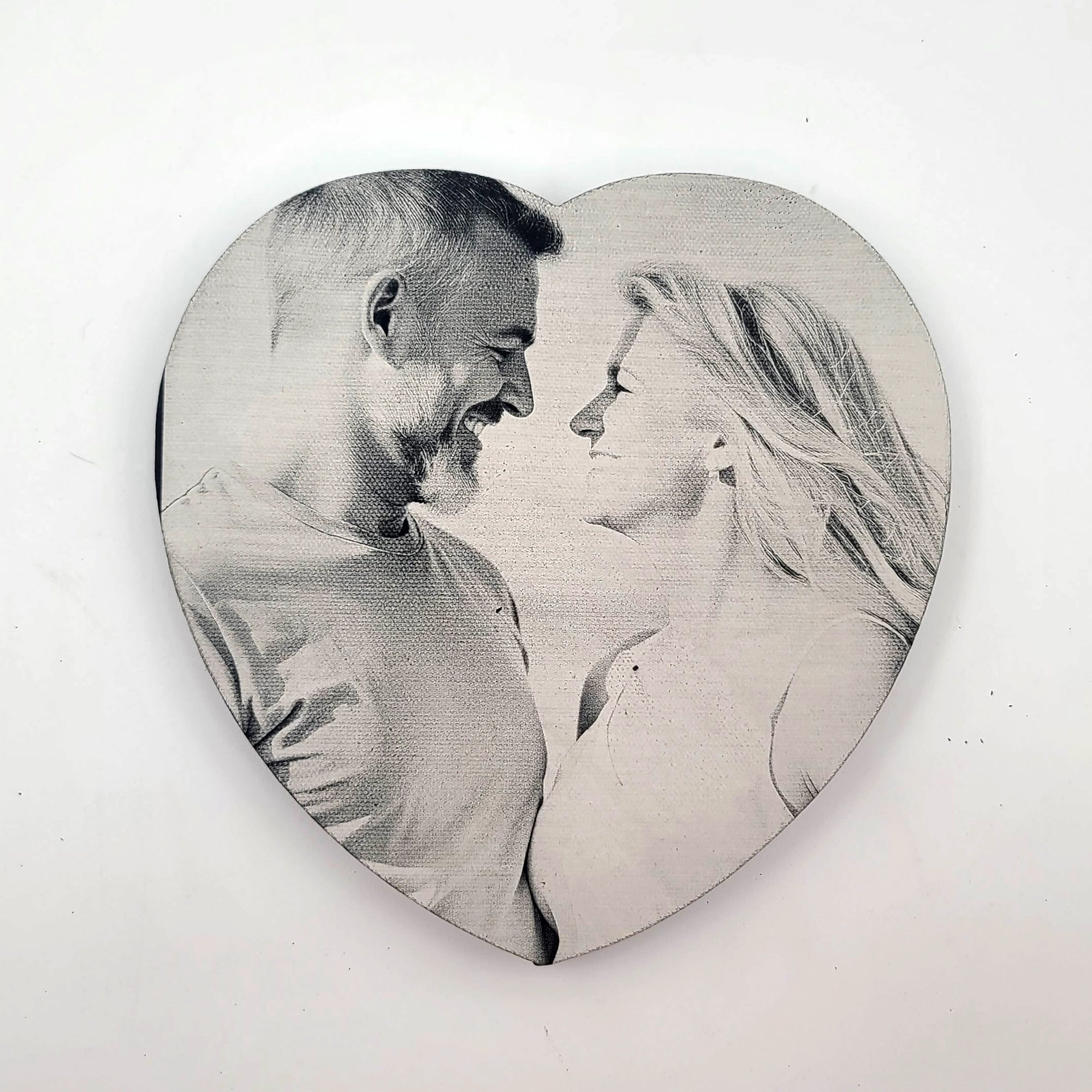 Heart Shaped Laser Engraved Photo Canvas - LC006
