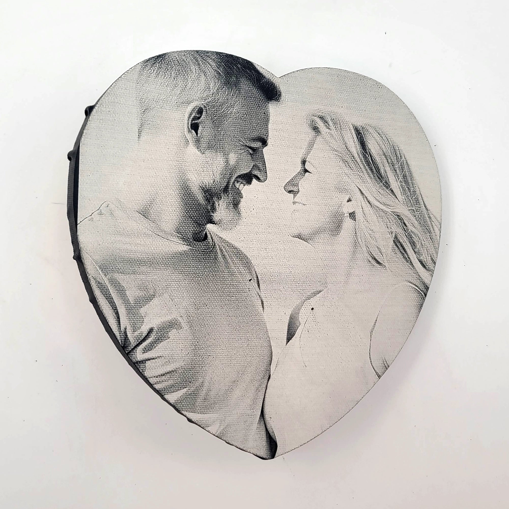 Heart Shaped Laser Engraved Photo Canvas - LC006