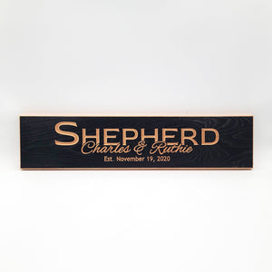 Ebonized Hickory Established Sign - HWS001 - Carved Signs