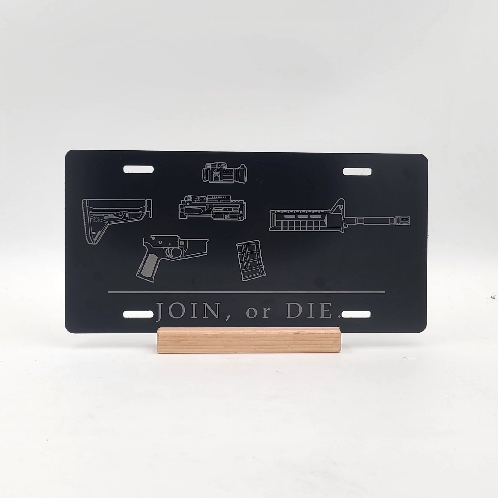 AR15 Join or Die License License Plate | Engraved Vanity License Plate| ELP002