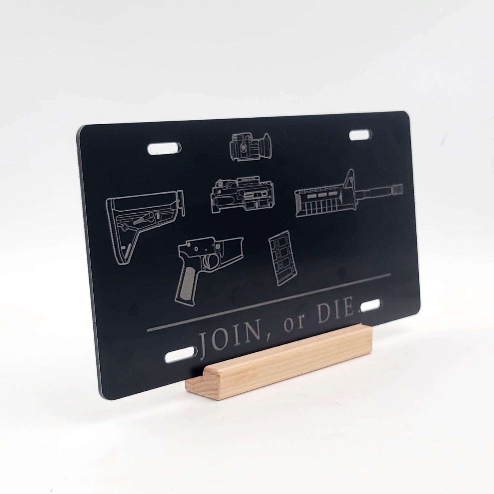 AR15 Join or Die License License Plate | Engraved Vanity License Plate| ELP002