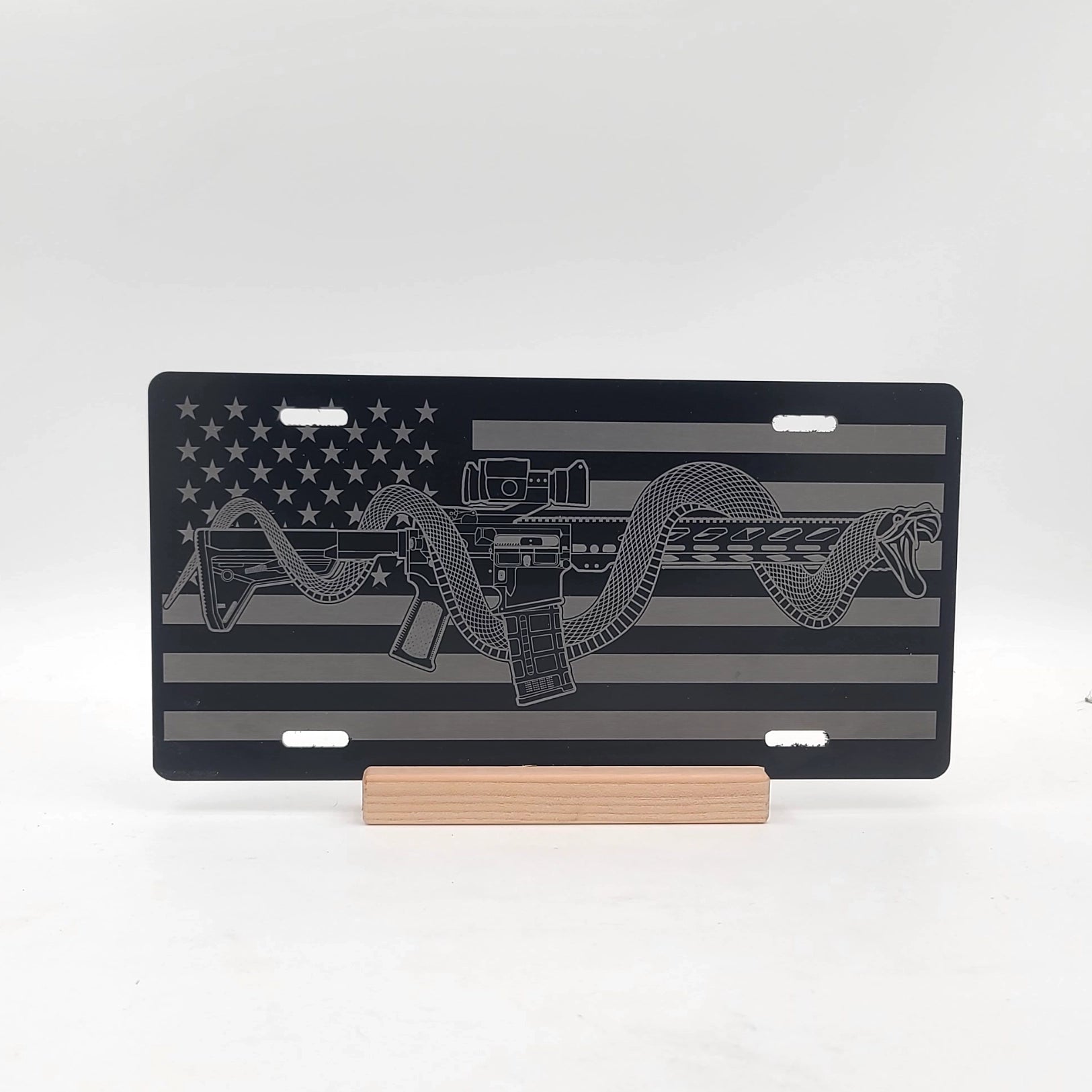 AR15 Snake License Plate | Engraved Vanity License Plate | ELP003