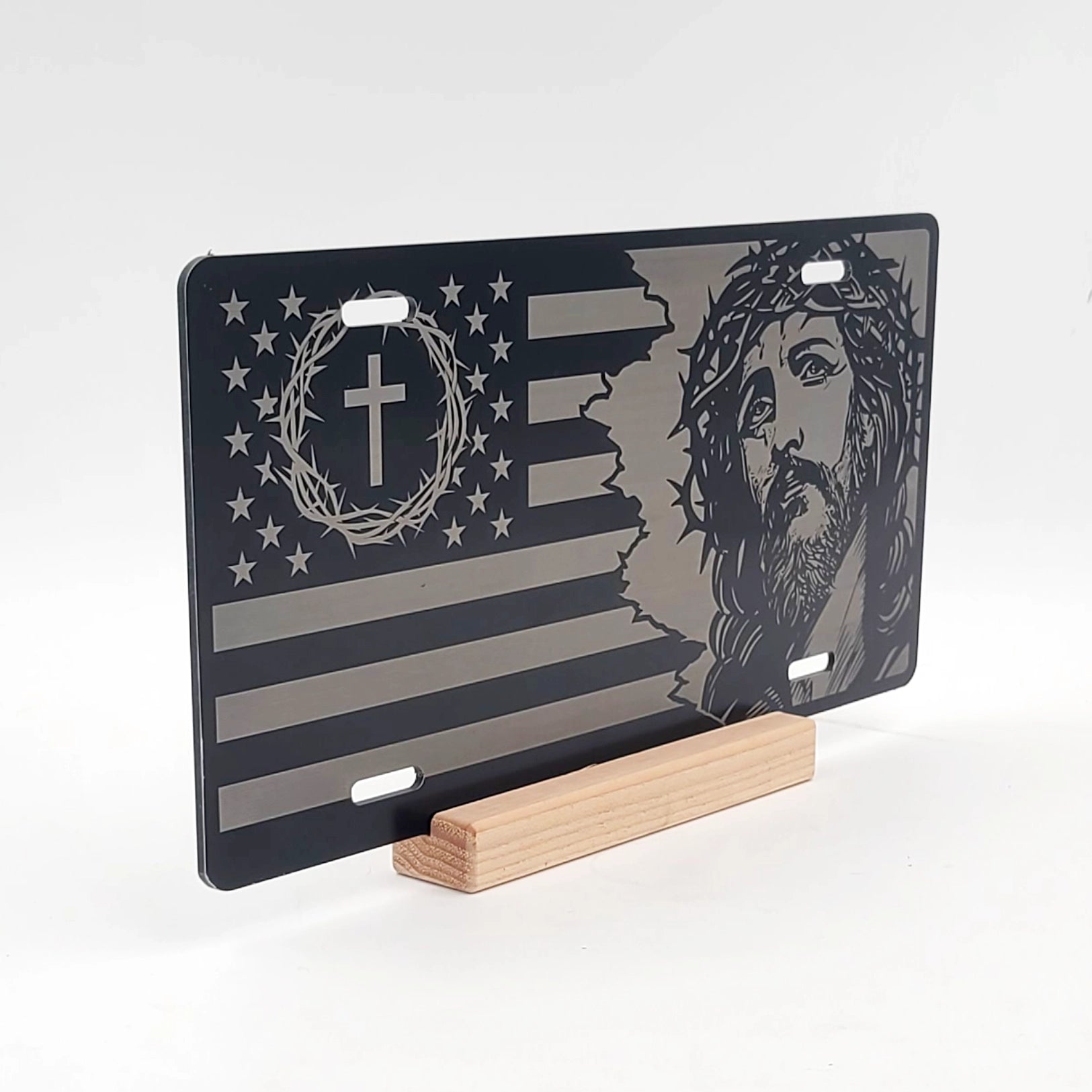 Jesus Silhouette License Plate | Engraved Vanity License Plate | ELP005