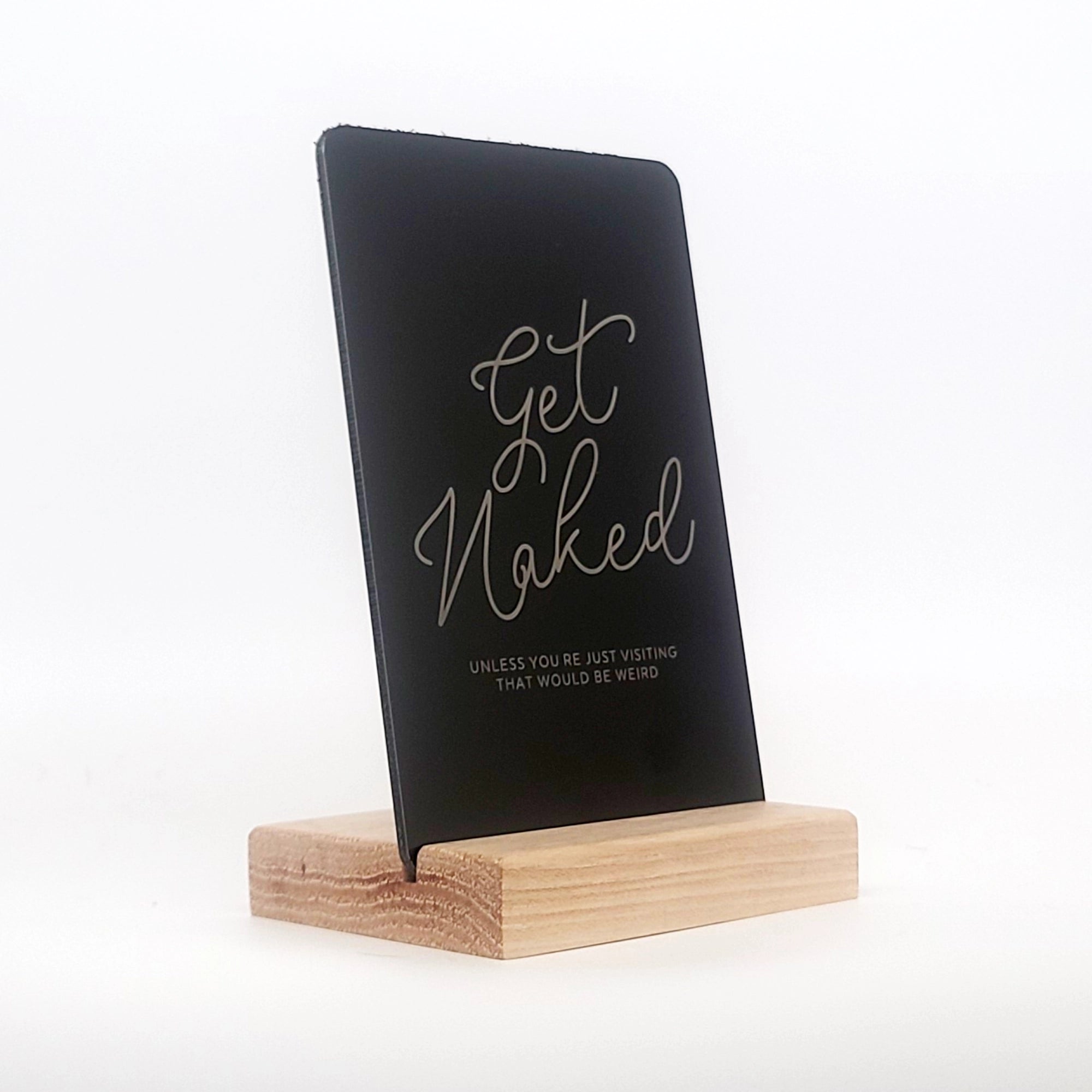 Get Naked Aluminum Composite Shelf Sign - LEA045