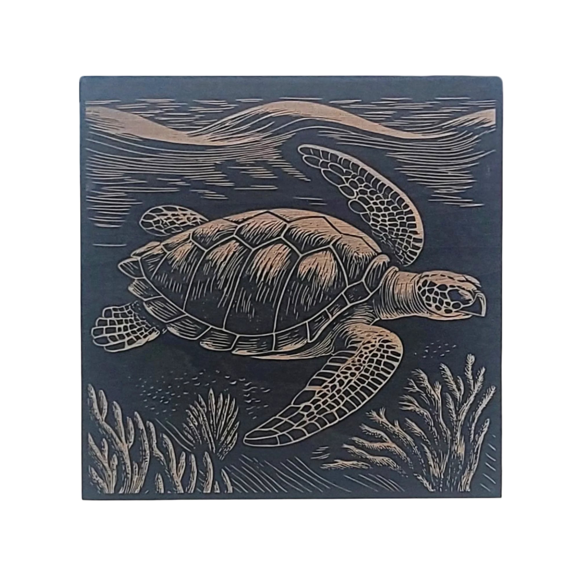 Sea Turtle Engraved Wooden Sign - LES009