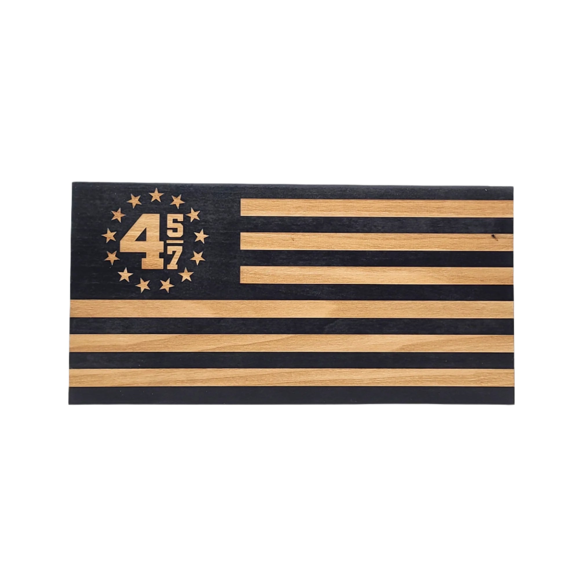 45/47 Engraved Wooden American Flag - LEF007