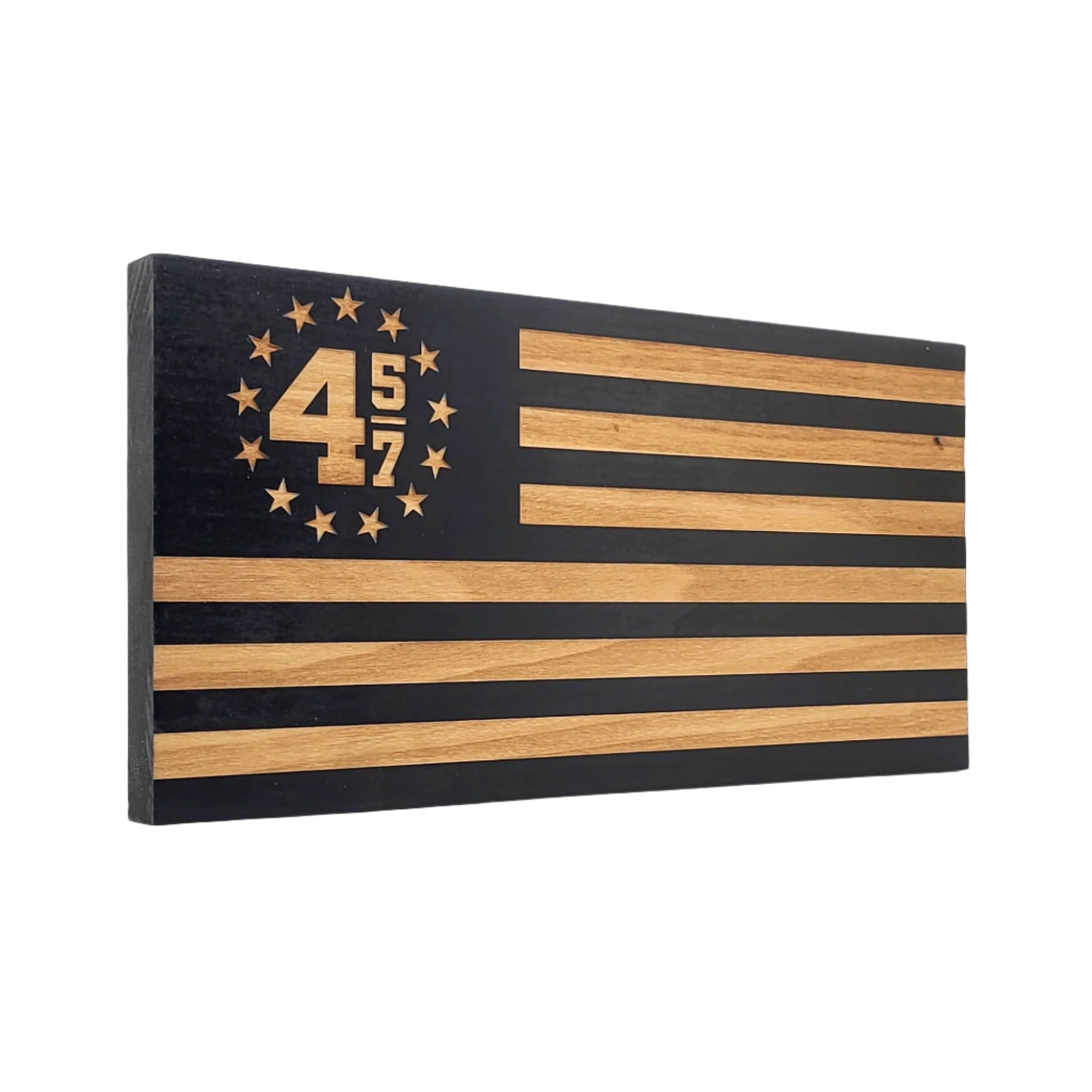45/47 Engraved Wooden American Flag - LEF007