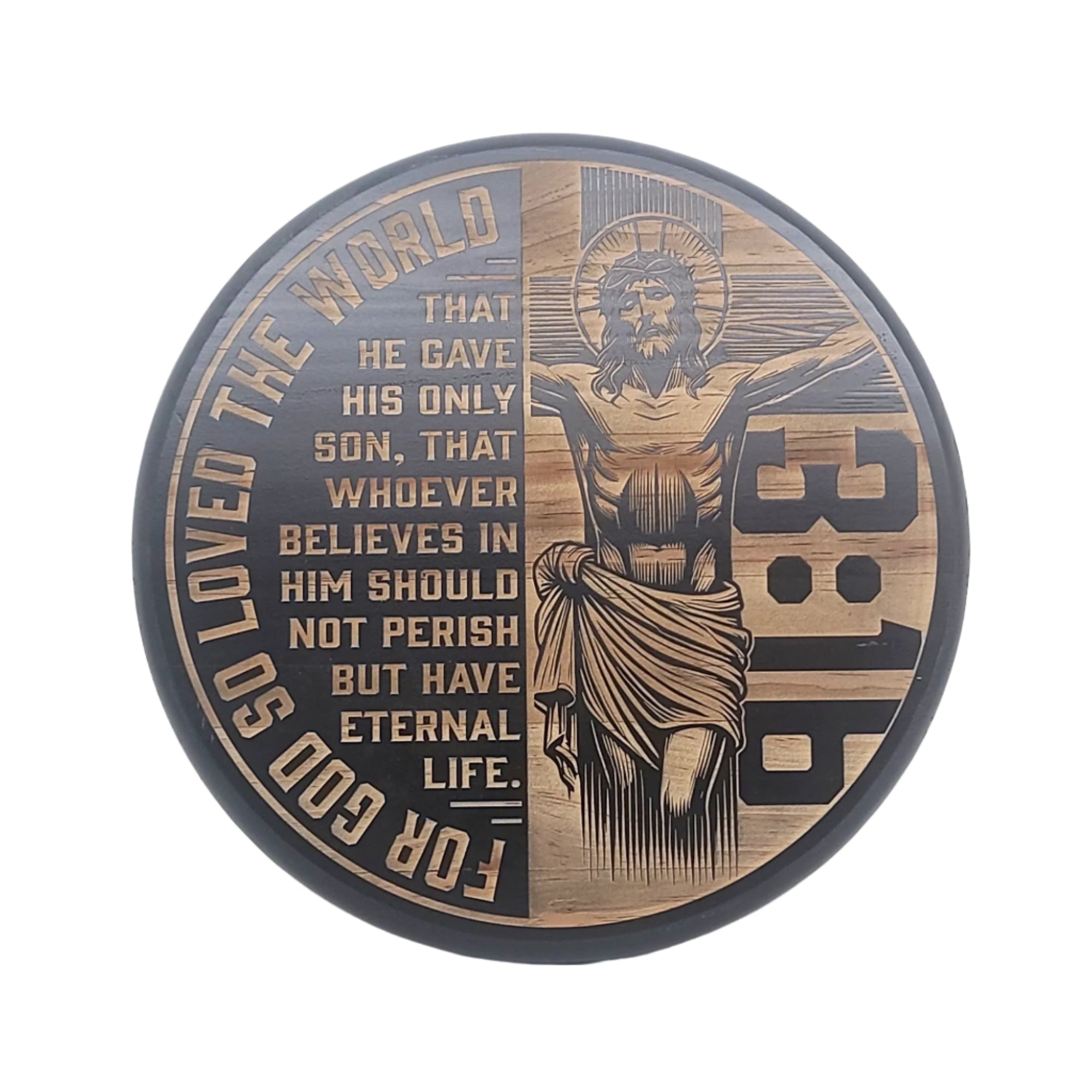 John 3:16 Engraved Round - LER001