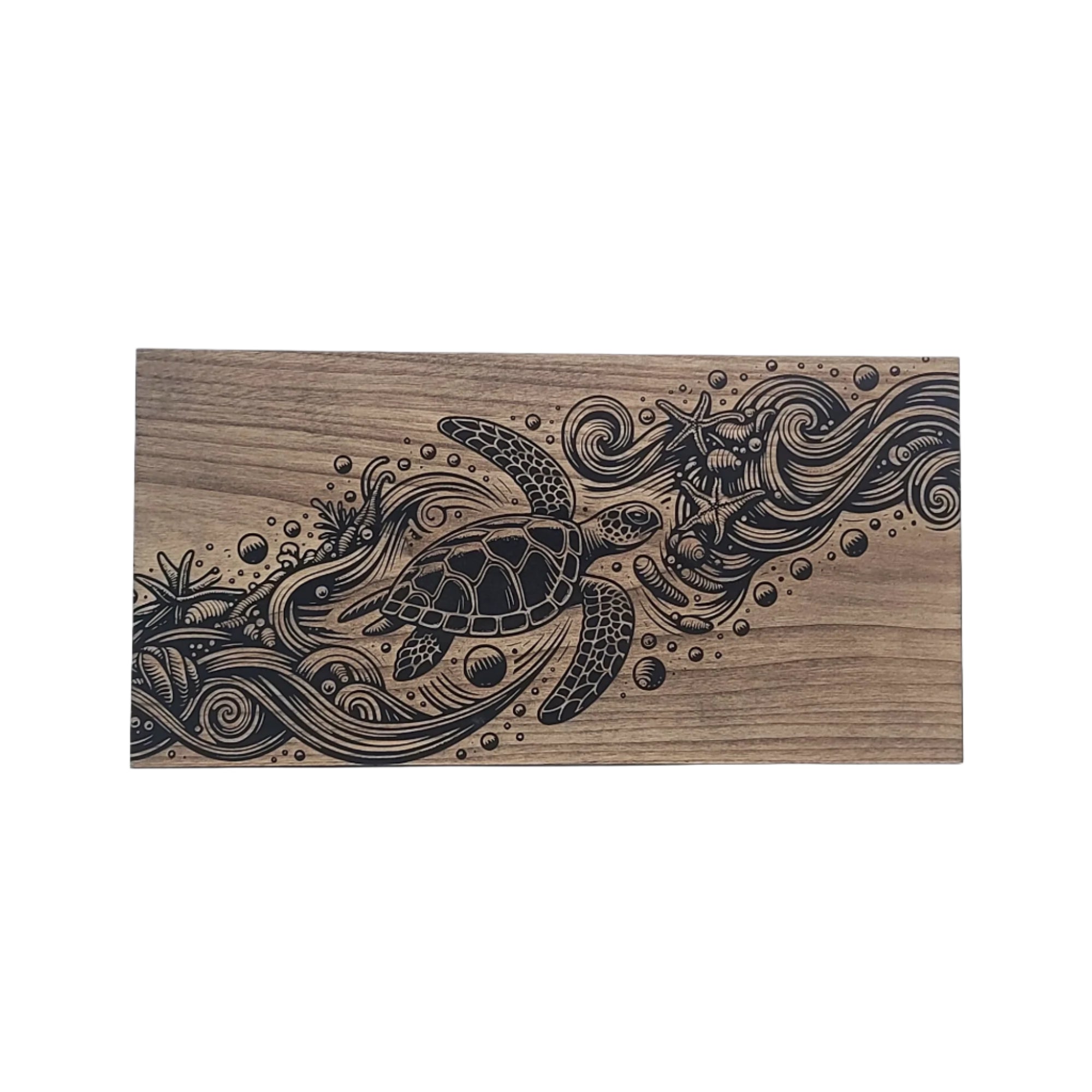 Sea Turtle Engraved Wooden Sign - LES002