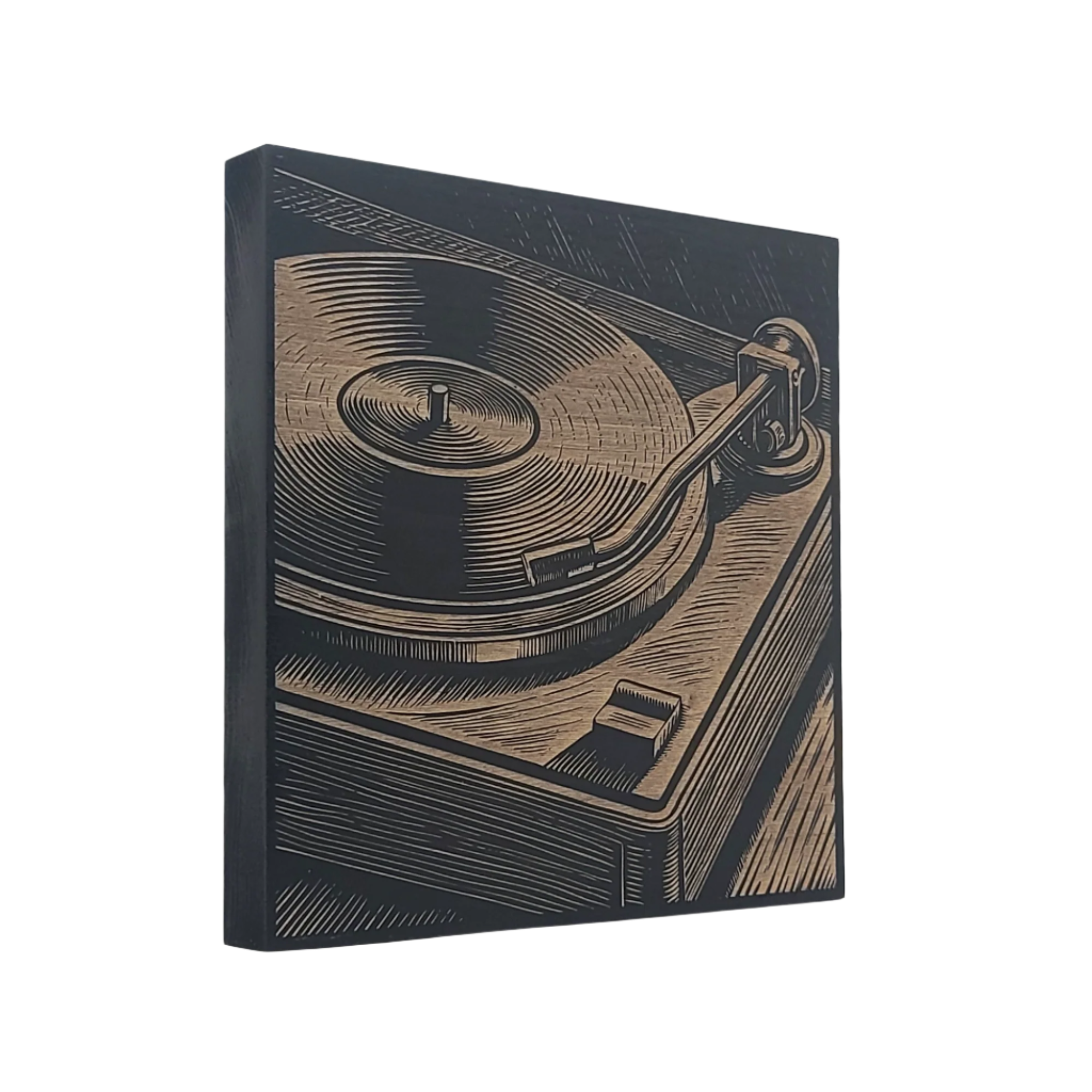 Vintage Record Player Engraved Wooden Sign - LES003