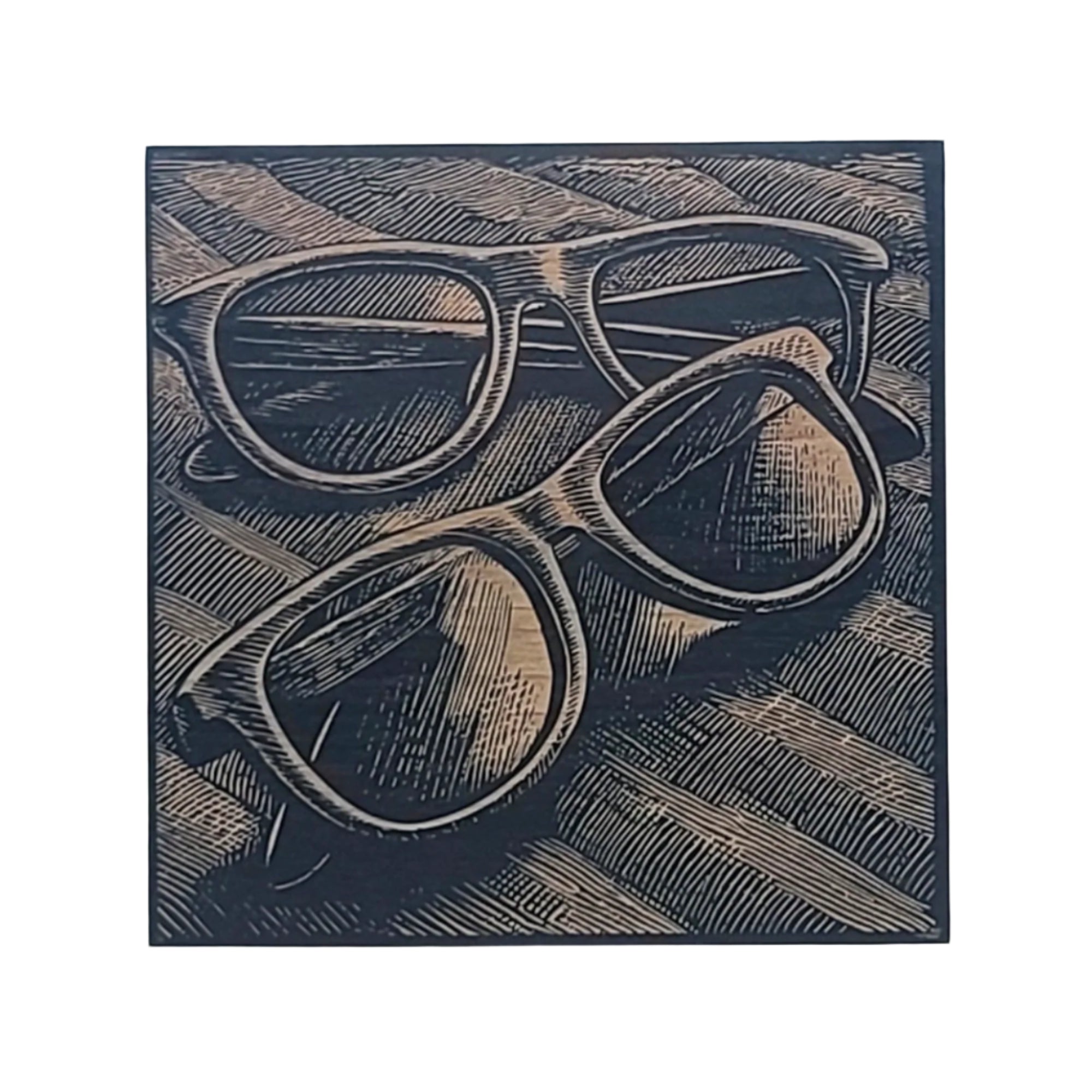 Vintage Sunglasses Engraved Wooden Sign - LES005