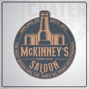 Lower Level Saloon Bar Sign - PPW001 - 13’’ / Gray - Personalized Signs