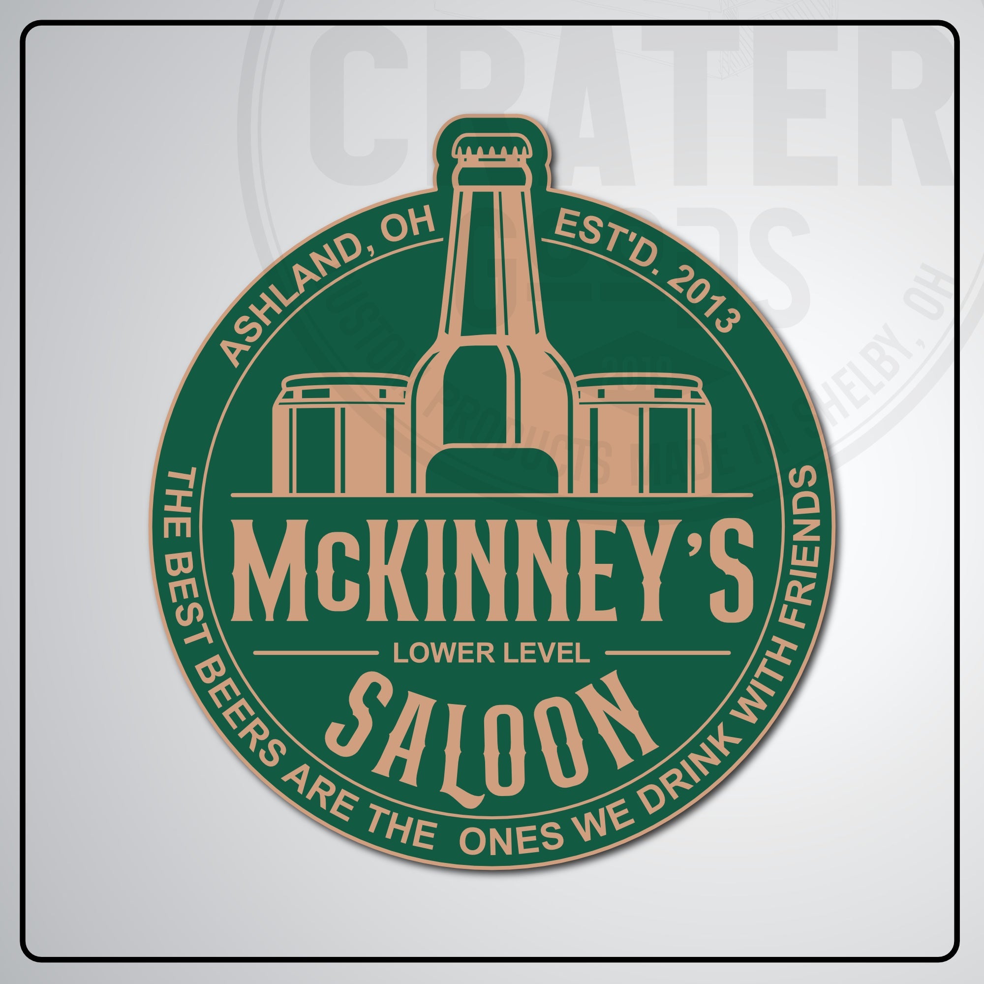 Lower Level Saloon Bar Sign - PPW001 - 13’’ / Green - Personalized Signs