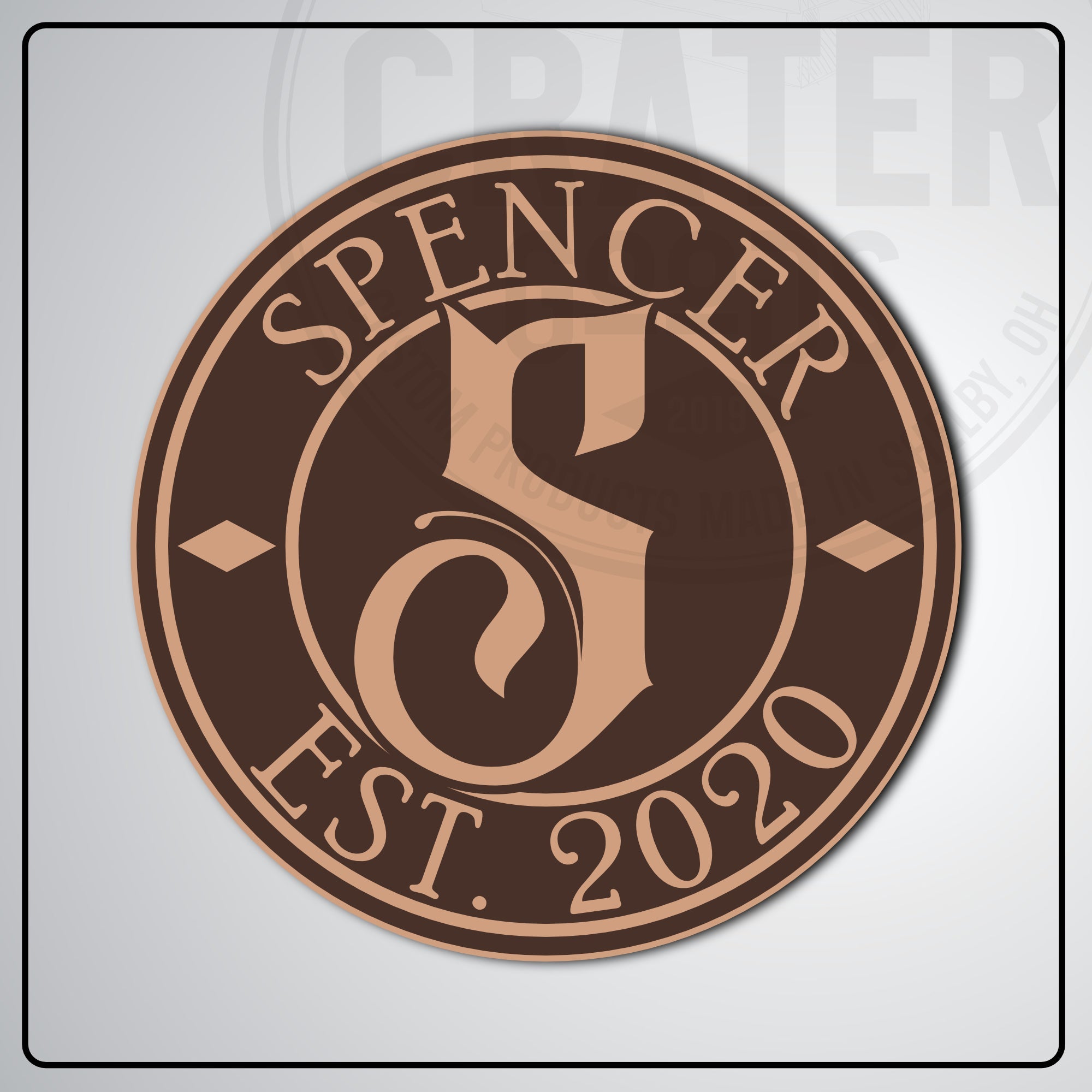 Custom Indoor Monogram Sign - PPW002 - 13 / Brown - Monogram Signs