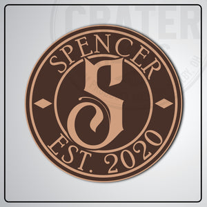 Custom Indoor Monogram Sign - PPW002 - 13 / Brown - Monogram Signs