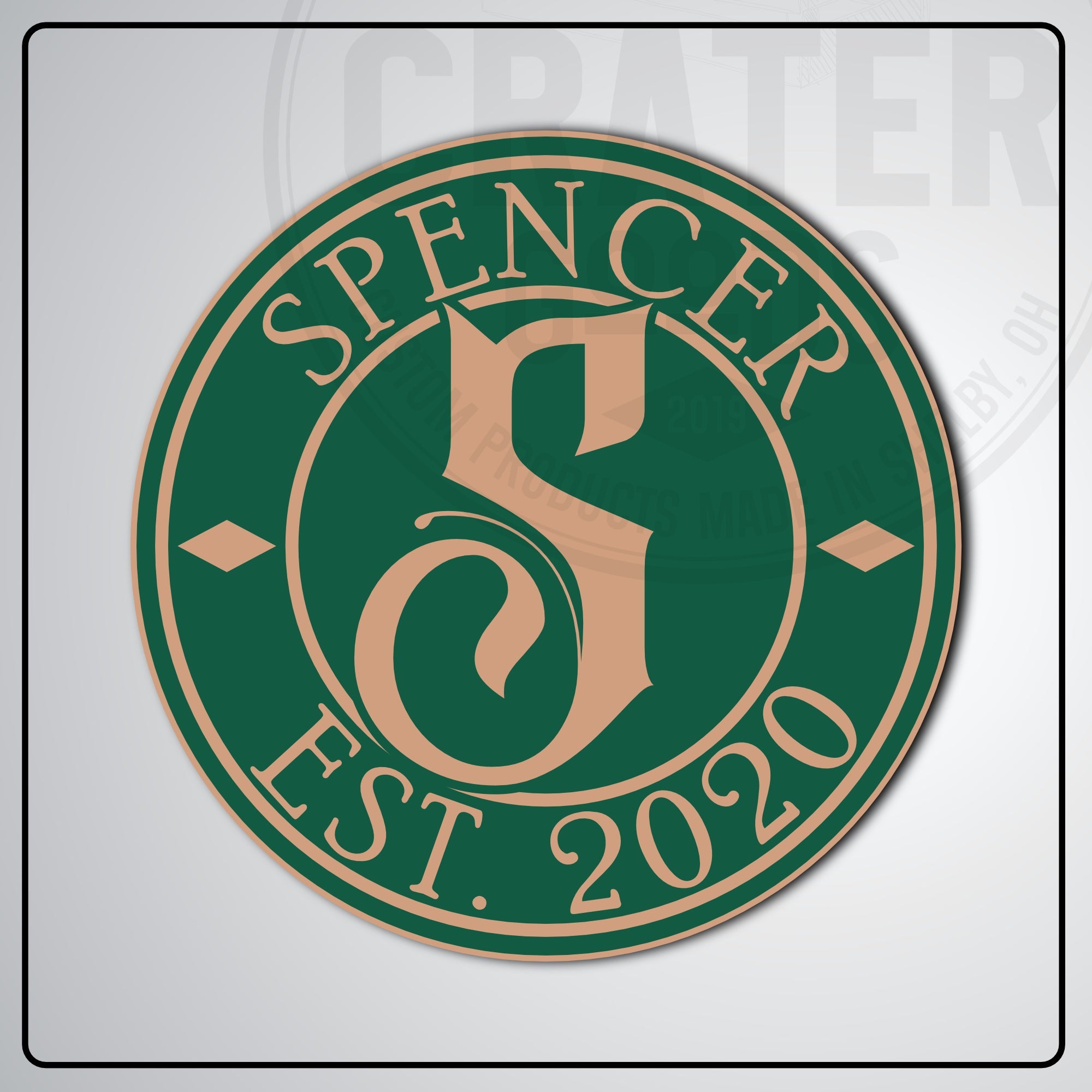 Custom Indoor Monogram Sign - PPW002 - 13 / Green - Monogram Signs