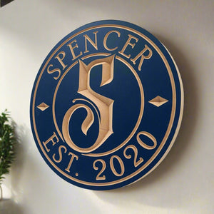 Custom Indoor Monogram Sign - PPW002 - Monogram Signs