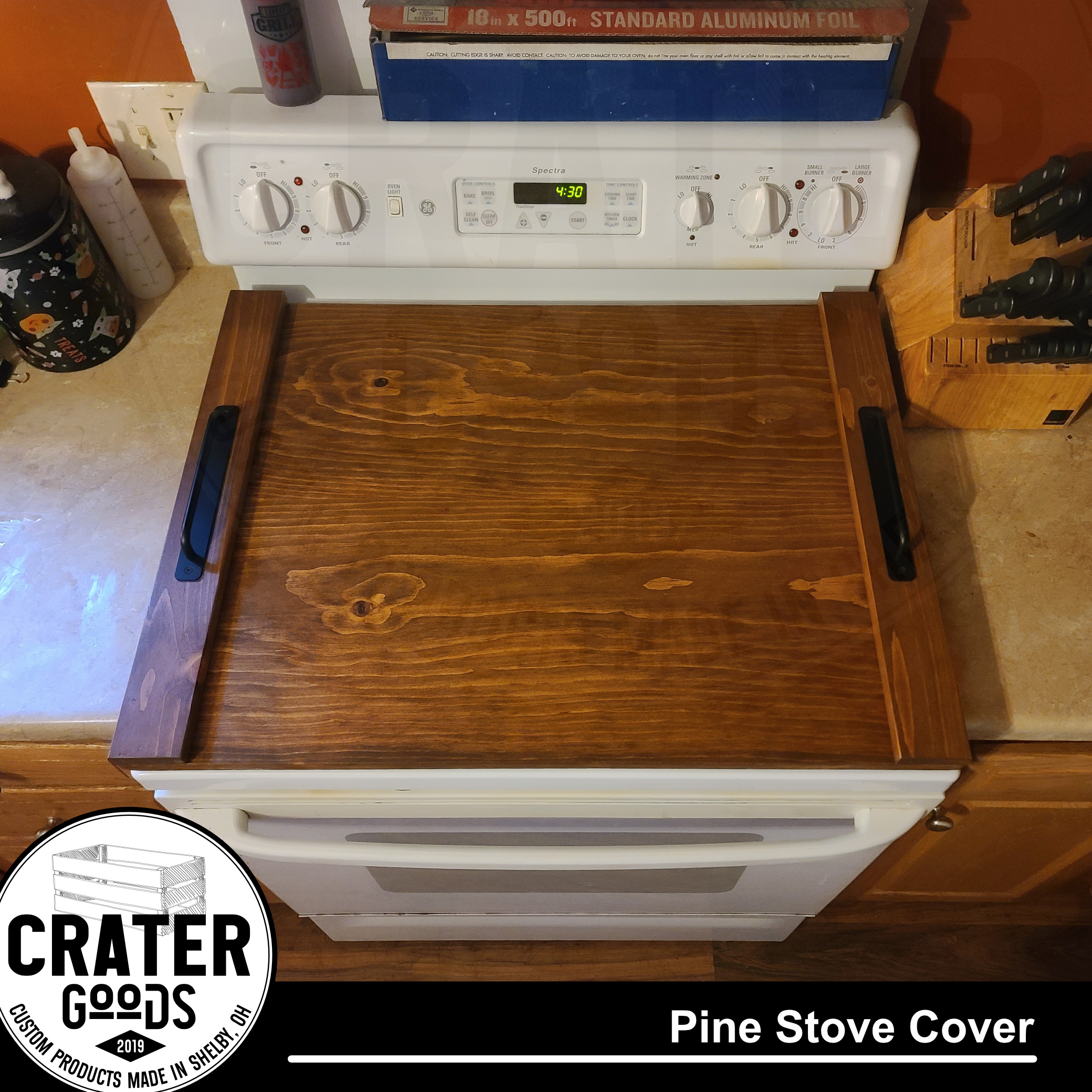 Personalized Pine Stove Cover - PSC001 - Stove Covers