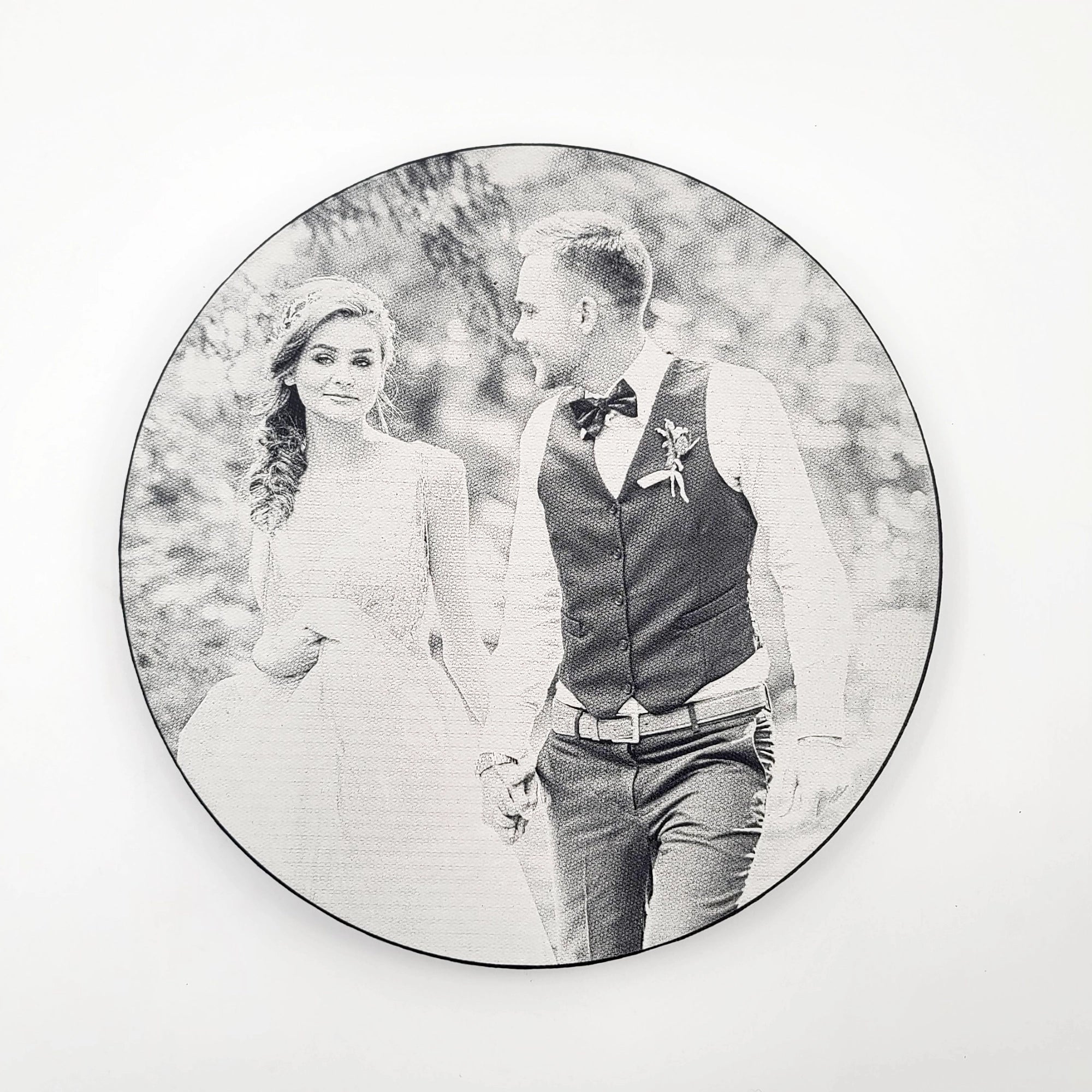 Classic Round Laser Engraved Photo Canvas - LC004