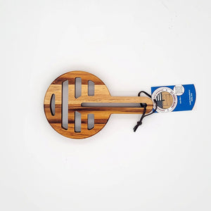 5.25" Teak Trivet with Handle - Premium Wood Pot Holder from Crater Goods - Just $15.99! Shop now at Crater Goods