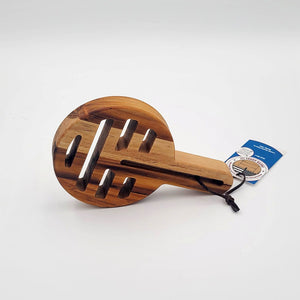 5.25" Teak Trivet with Handle - Premium Wood Pot Holder from Crater Goods - Just $15.99! Shop now at Crater Goods
