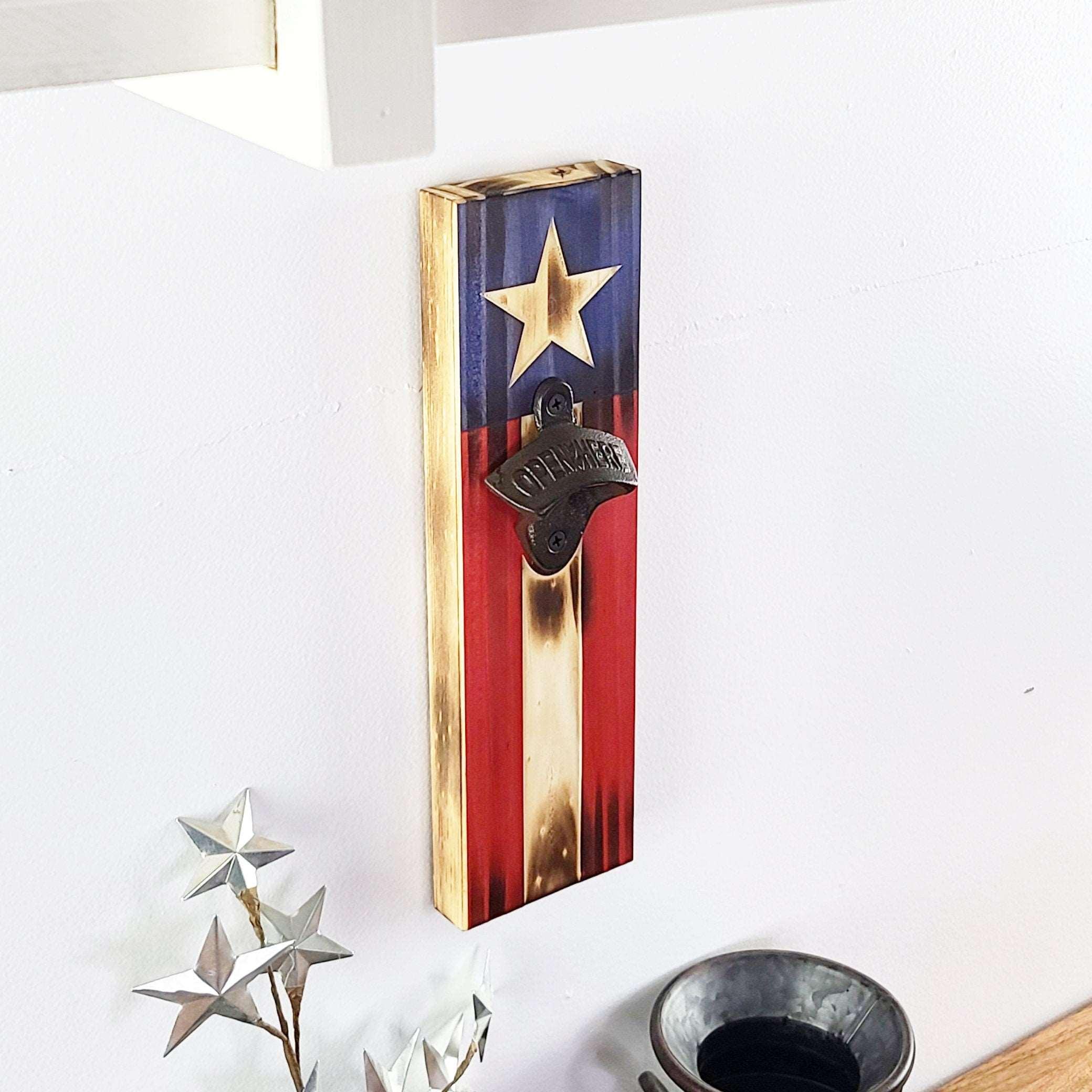 Single Star Flag Bottle Opener - Premium Bottle Openers from Crater Goods - Just $29.99! Shop now at Crater Goods