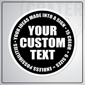 Custom Round Aluminum Signs - CPA002 - 6’’ / Black - Custom Signs