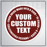 Custom Round Aluminum Signs - CPA002 - 6’’ / Burgundy - Custom Signs