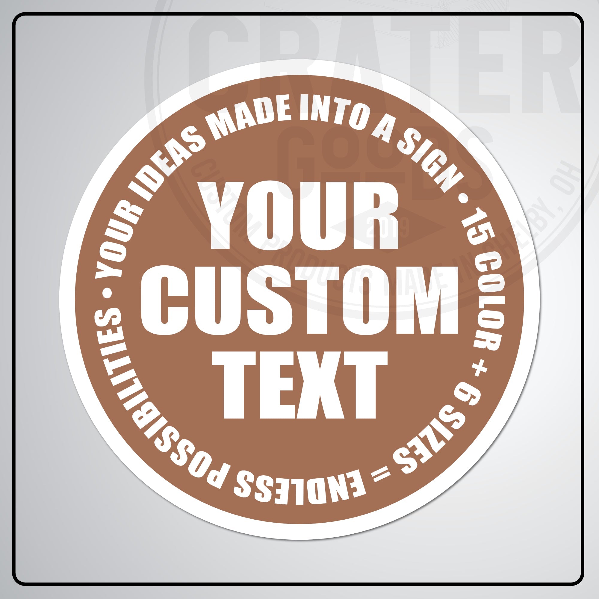 Custom Round Aluminum Signs - CPA002 - 6’’ / Copper - Custom Signs