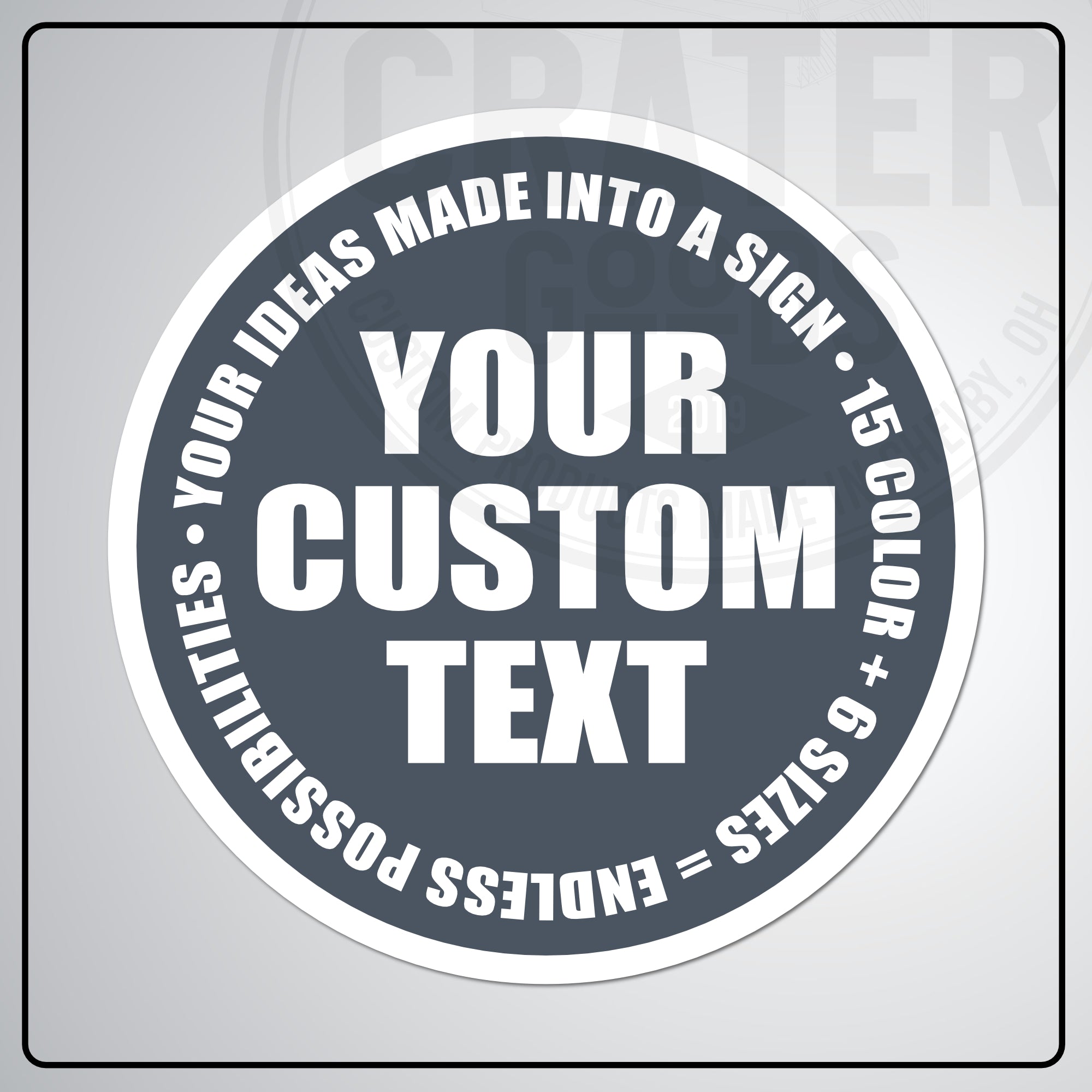 Custom Round Aluminum Signs - CPA002 - 6’’ / Gray - Custom Signs