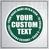 Custom Round Aluminum Signs - CPA002 - 6’’ / Green - Custom Signs