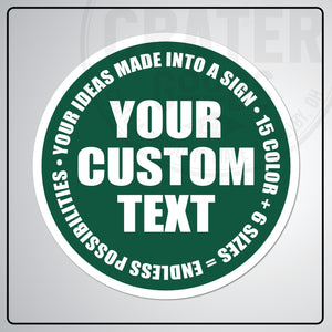 Custom Round Aluminum Signs - CPA002 - 6’’ / Green - Custom Signs
