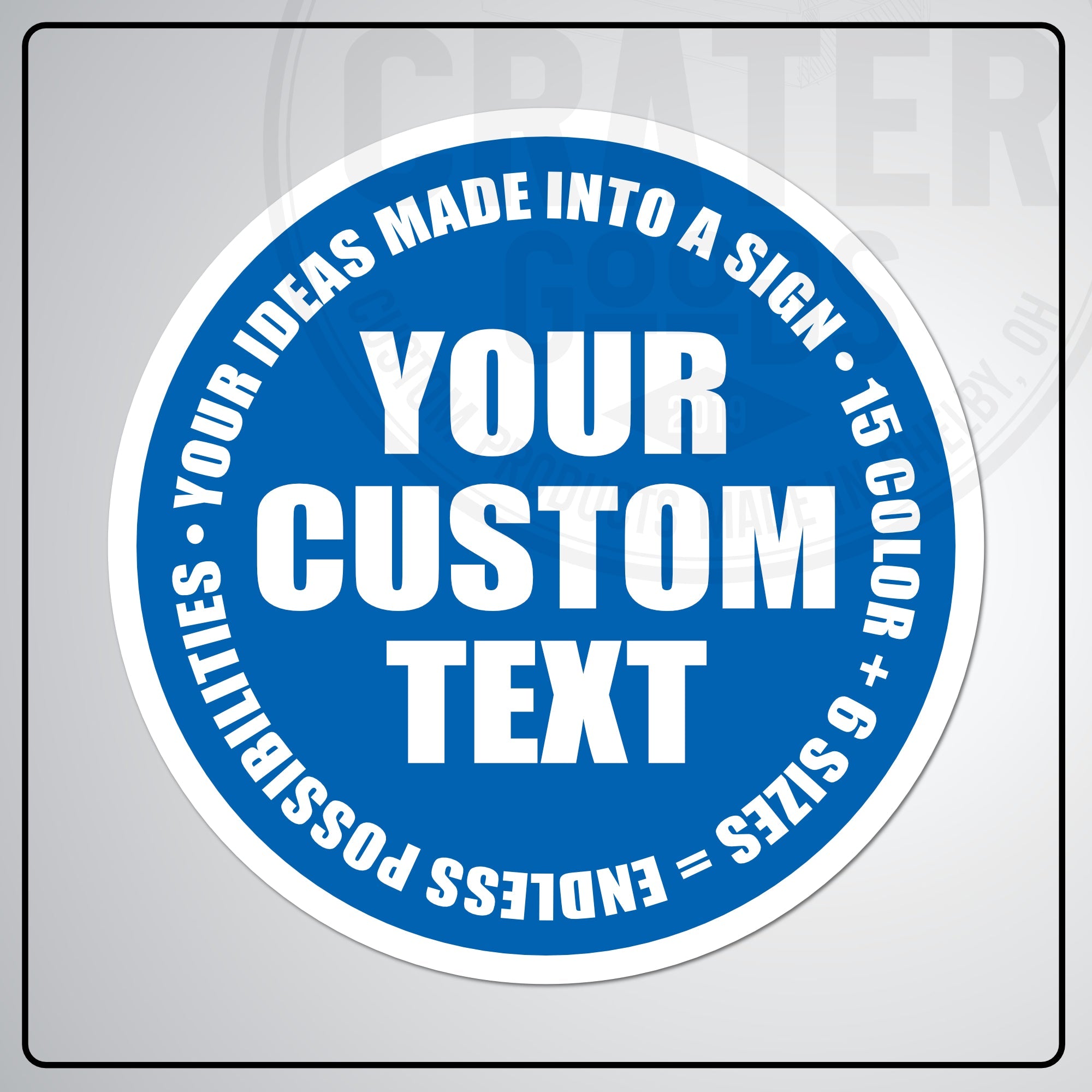 Custom Round Aluminum Signs - CPA002 - 6’’ / Light Blue - Custom Signs