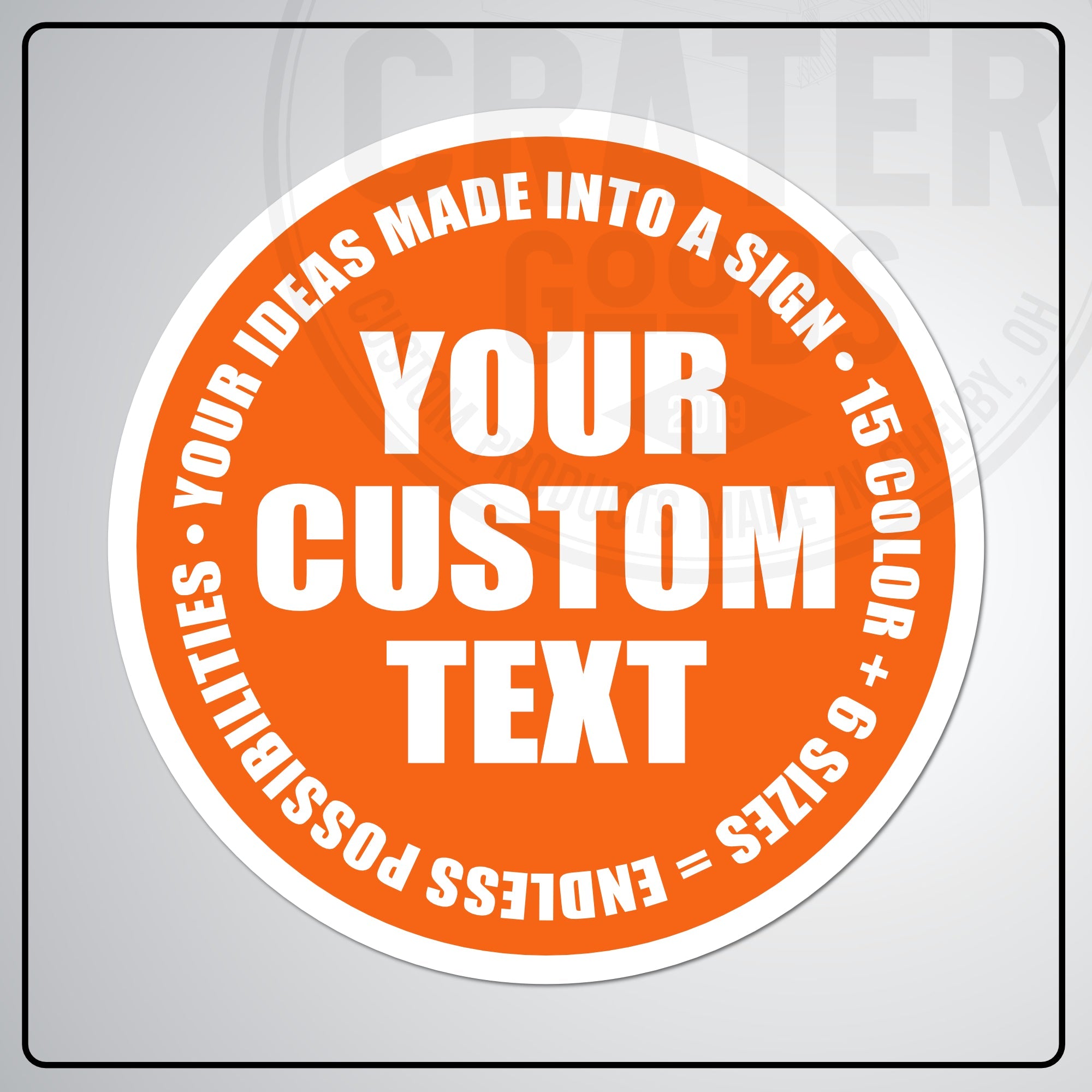 Custom Round Aluminum Signs - CPA002 - 6’’ / Orange - Custom Signs