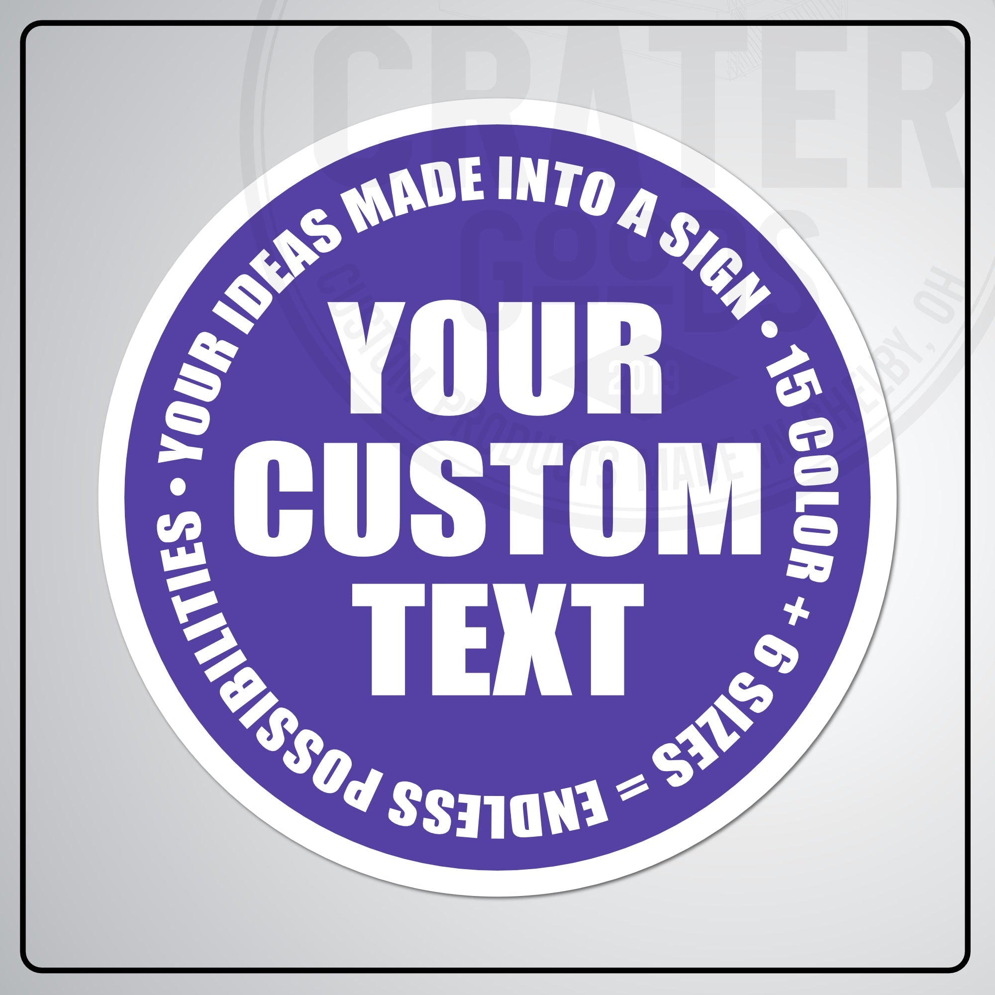 Custom Round Aluminum Signs - CPA002 - 6’’ / Purple - Custom Signs