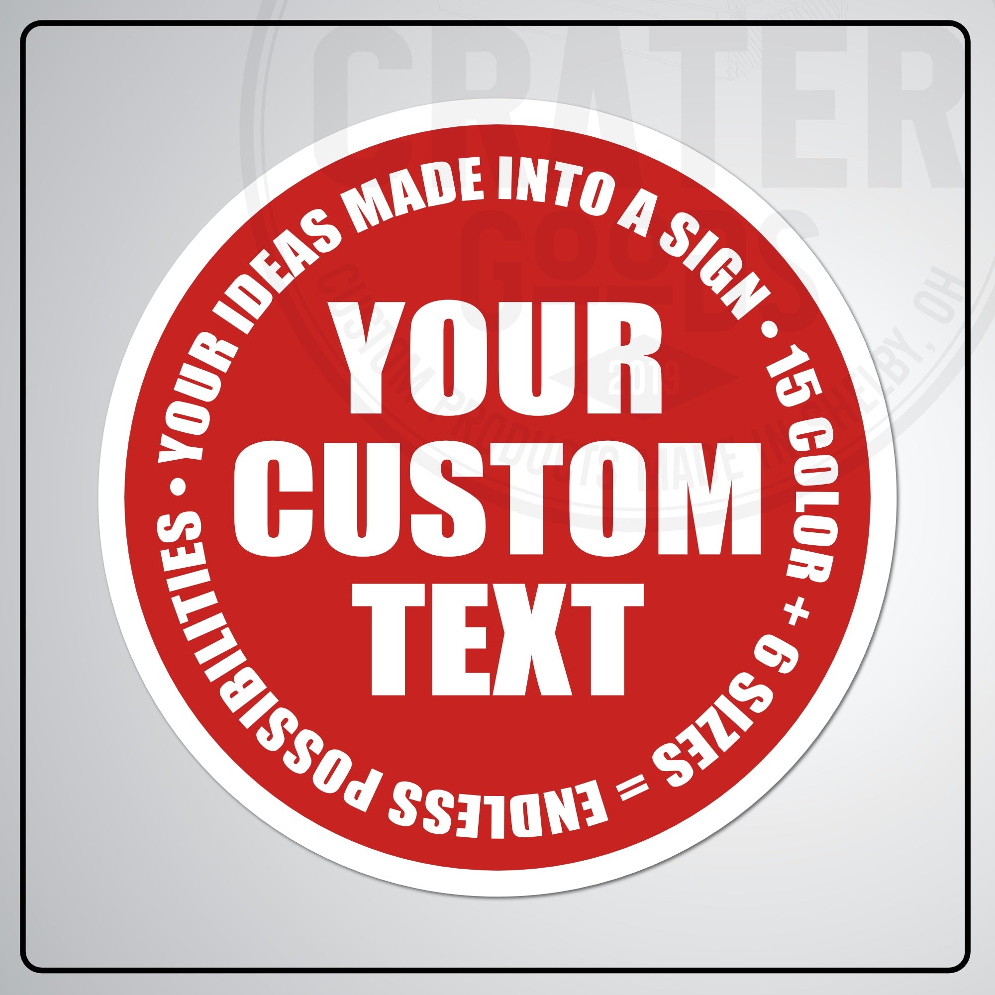 Custom Round Aluminum Signs - CPA002 - 6’’ / Red - Custom Signs
