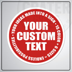 Custom Round Aluminum Signs - CPA002 - 6’’ / Red - Custom Signs