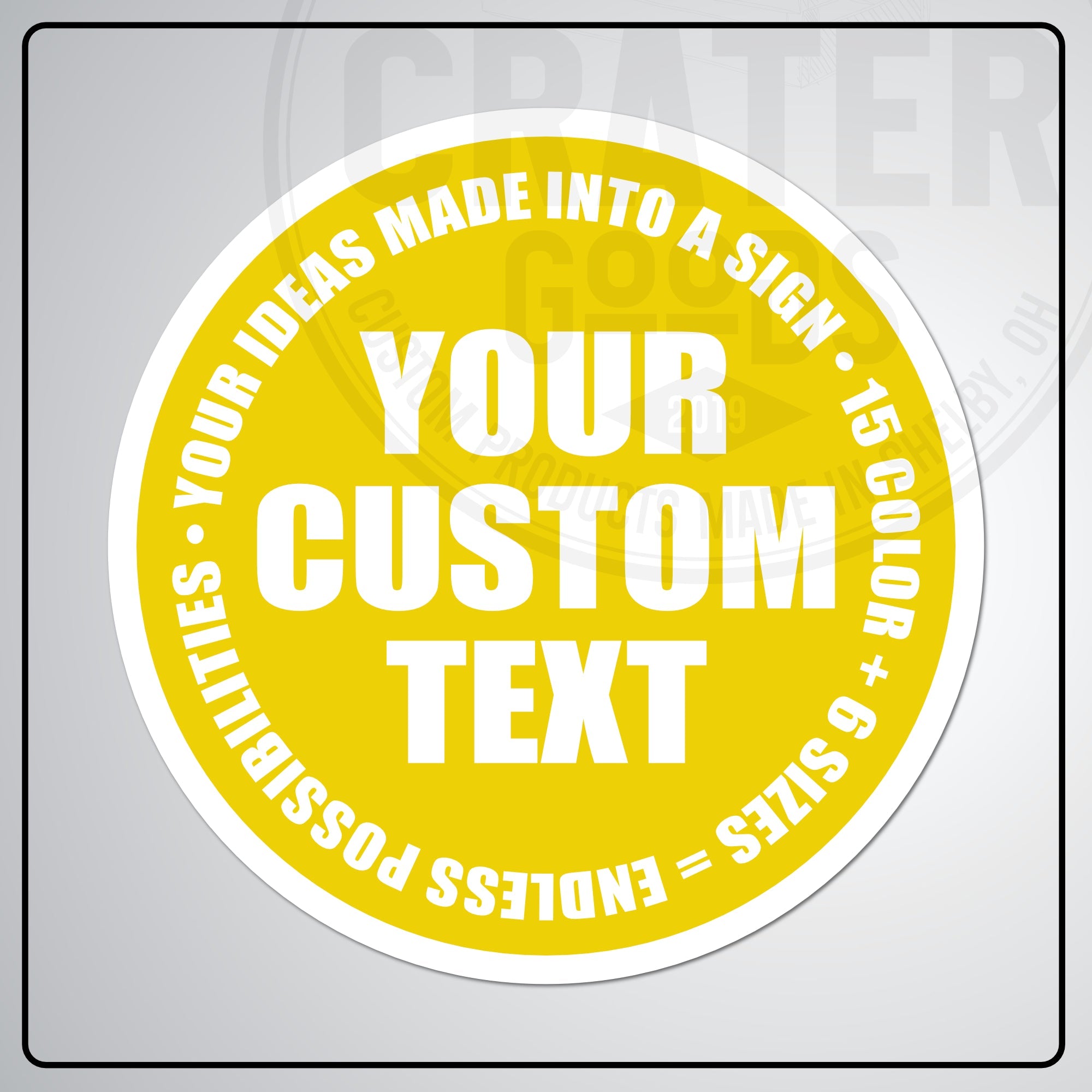 Custom Round Aluminum Signs - CPA002 - 6’’ / Yellow - Custom Signs