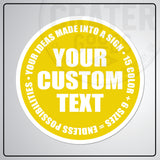Custom Round Aluminum Signs - CPA002 - 6’’ / Yellow - Custom Signs