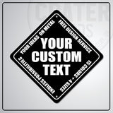 ACS003 - Custom Caution Sign - 6’’ x 6’’ / Black - Custom Signs