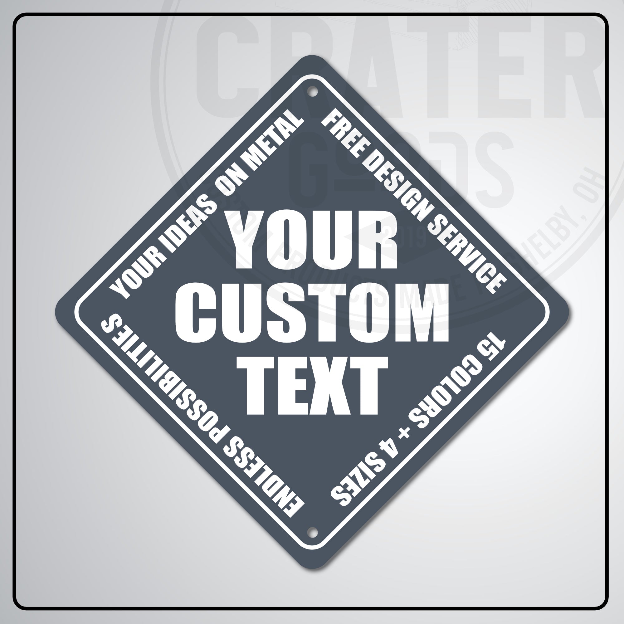 ACS003 - Custom Caution Sign - 6’’ x 6’’ / Gray - Custom Signs