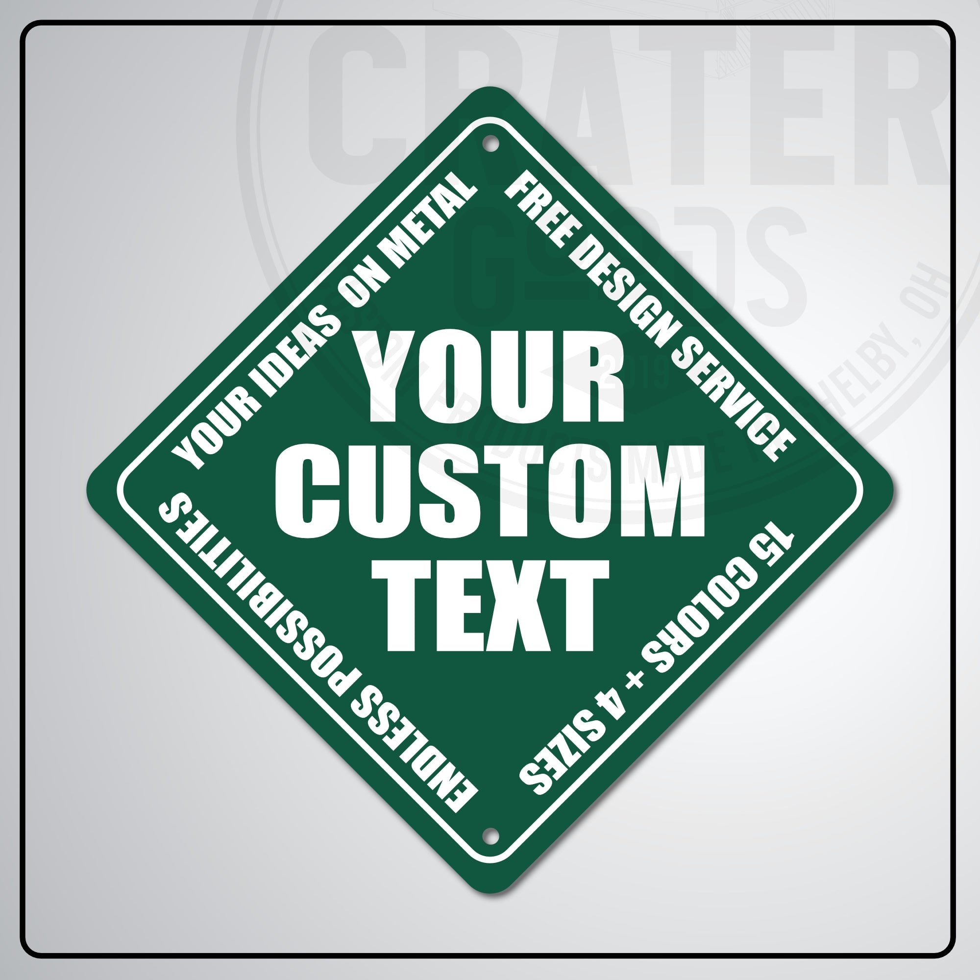 ACS003 - Custom Caution Sign - 6’’ x 6’’ / Green - Custom Signs