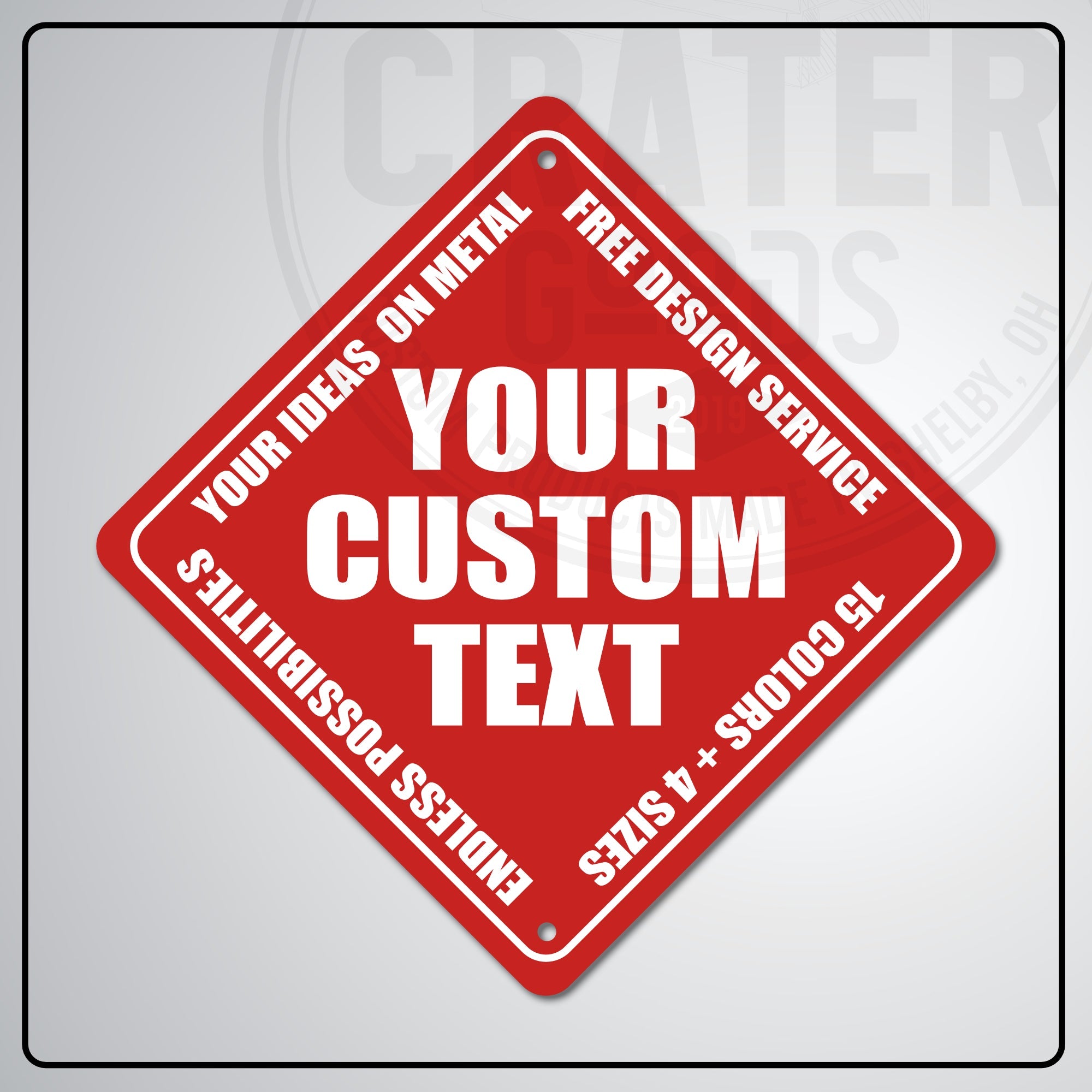 ACS003 - Custom Caution Sign - 6’’ x 6’’ / Red - Custom Signs