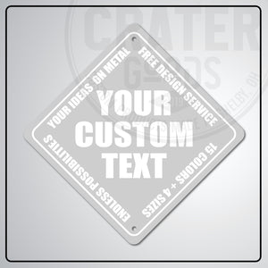 ACS003 - Custom Caution Sign - 6’’ x 6’’ / Silver - Custom Signs