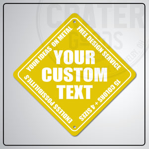 ACS003 - Custom Caution Sign - 6’’ x 6’’ / Yellow - Custom Signs