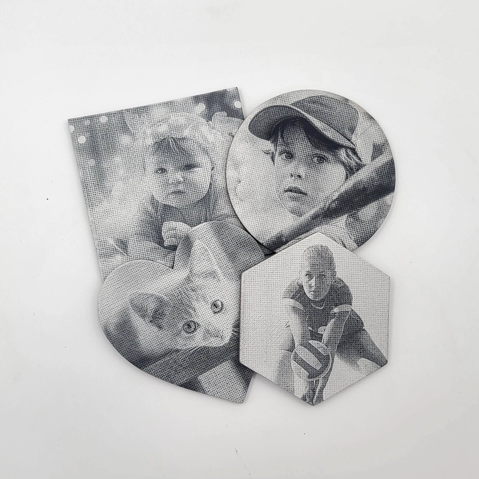 Laser Engraved Canvas Photo Magnets - LC002