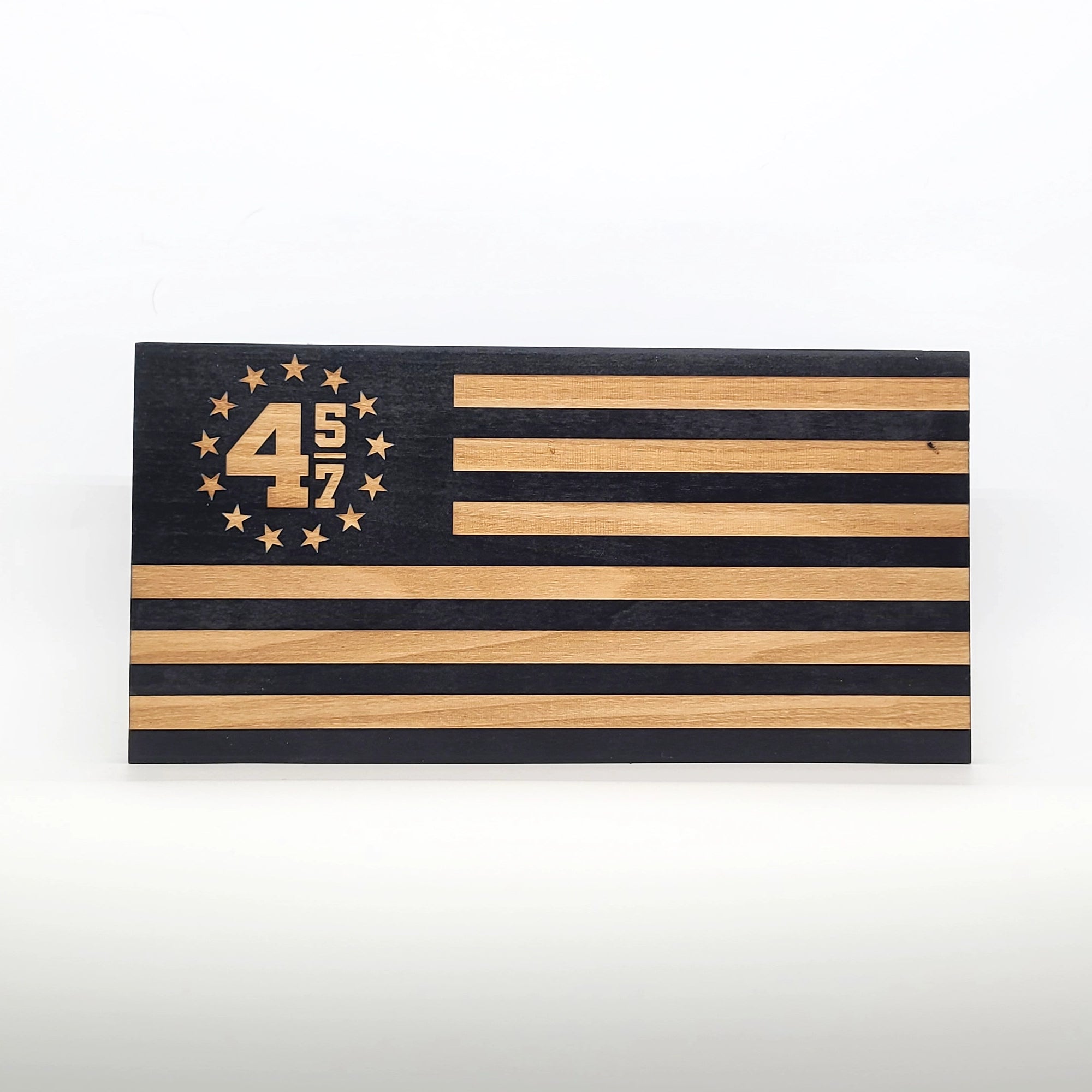 45/47 Engraved Wooden American Flag - LEF006
