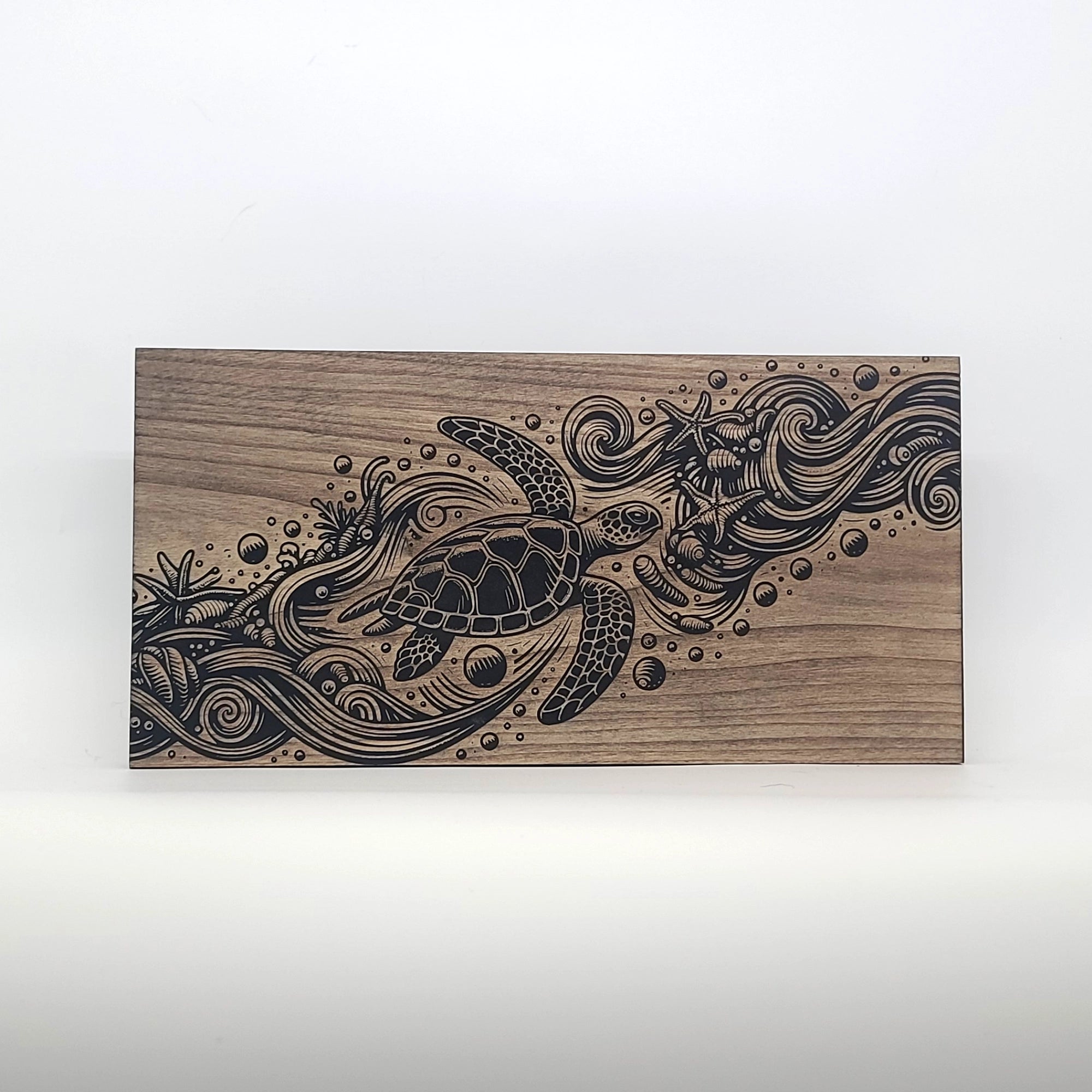 Sea Turtle Engraved Wooden Sign - LES002